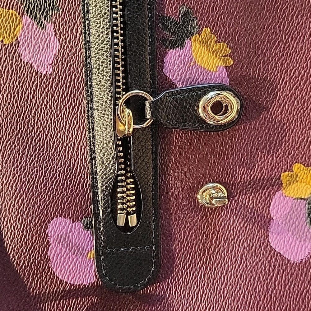 Coach "Taylor" purple plum floral crossbody bag - Picture 7 of 7
